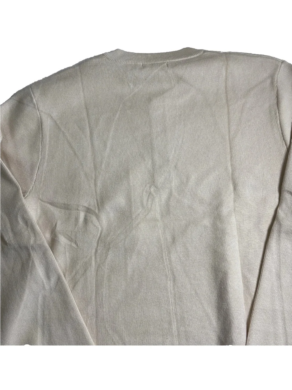 Coofandy Sweater Pullover Men M Cream Beige Knit Long Sleeve Crew Neck Button